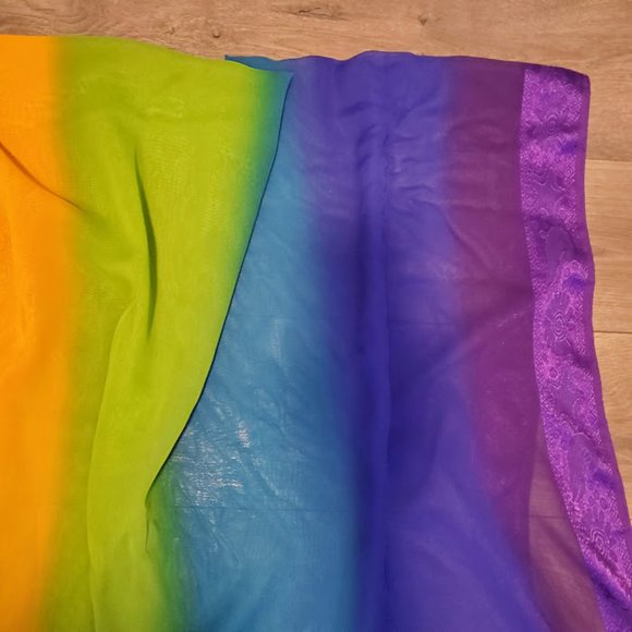 Rima Rainbow Bright Multicolor Pareo Sarong Beach Cover Up Wrap Pride Fringe - Picture 4 of 12